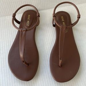 Nine West  Bassie Brown Sandals Minimalist Design Size 6.5
